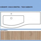 Mobile Agape 120 sospeso rovere grigio - vasca sinistra